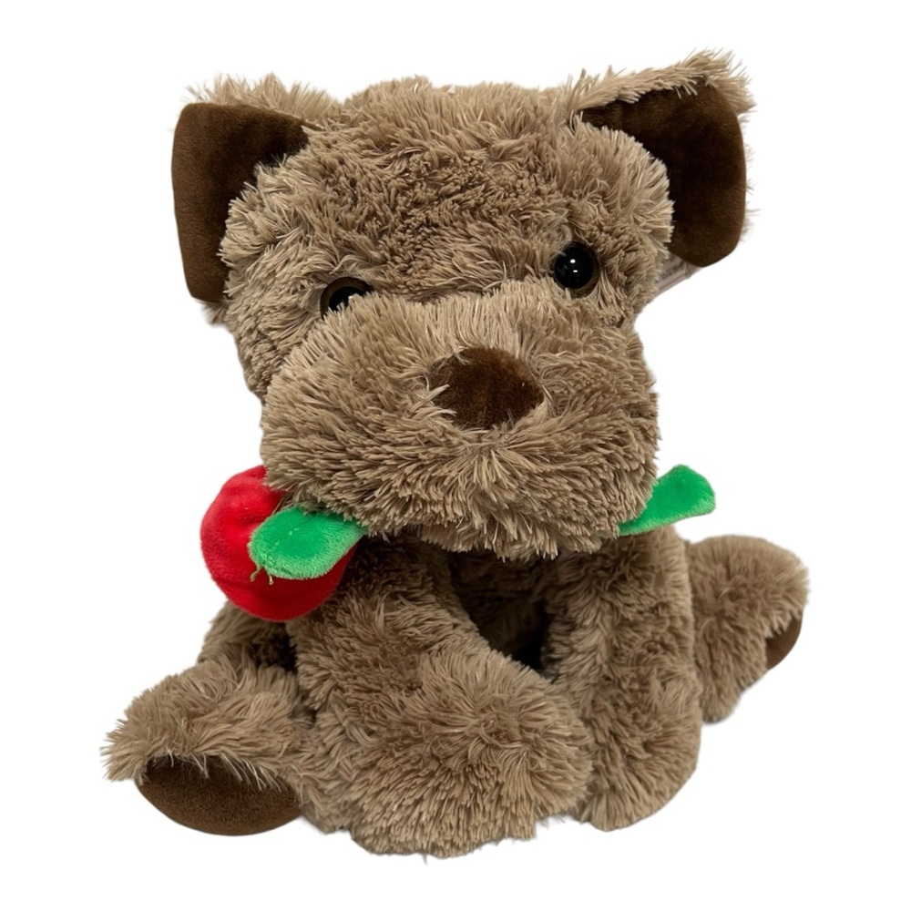 Russel Stover Coco The Love Pup Plush Shaggy Dog with Rose
